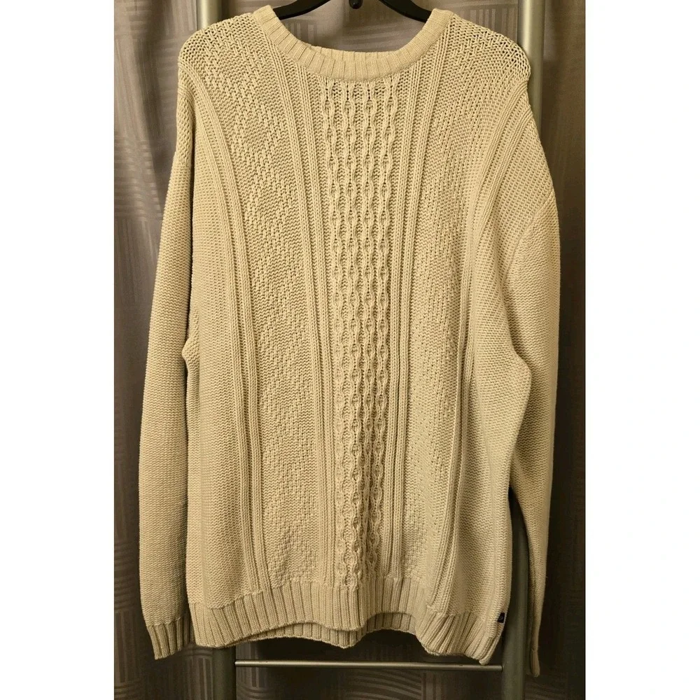 Chaps Ivory Classics Cable Knit Pullover Round Neck Long Sleeve Sweater Mens XXL